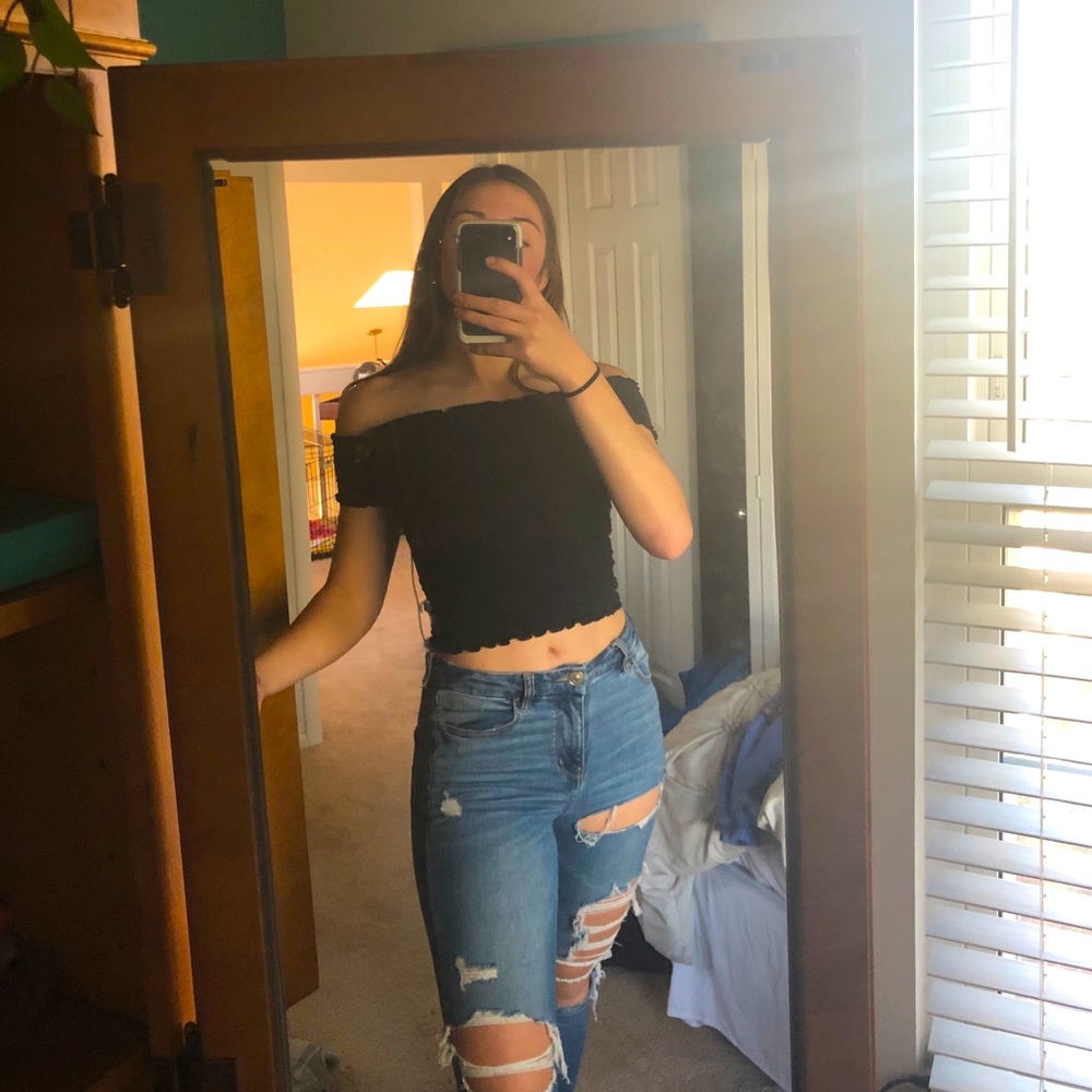 Hollister Crop Off the Shoulder Top